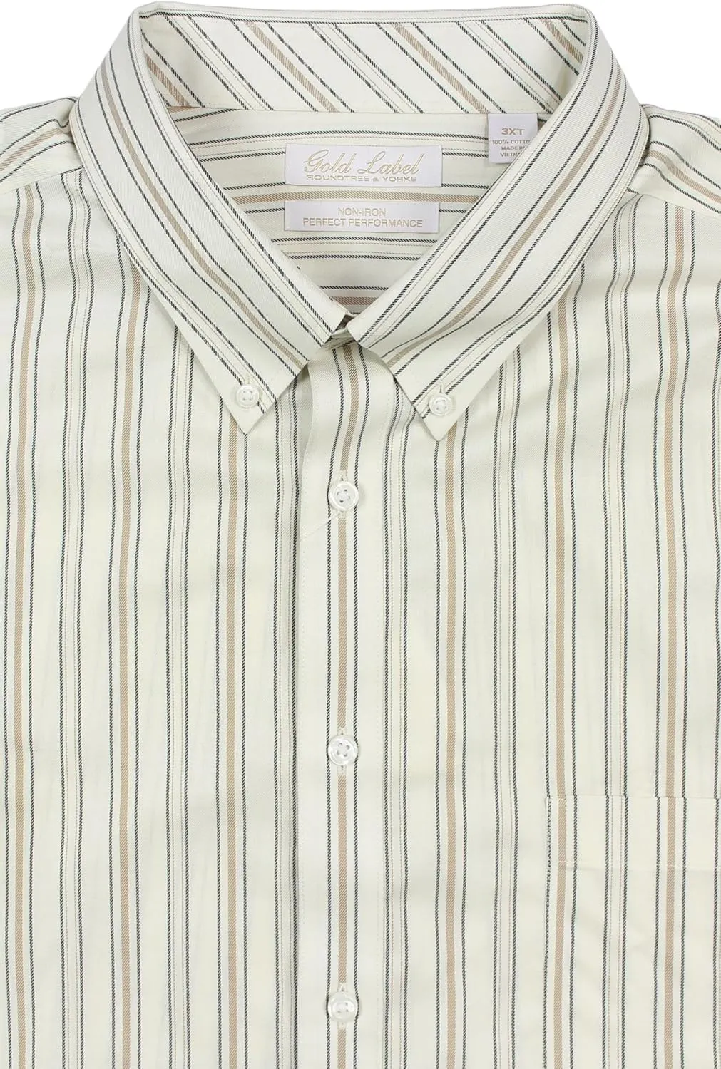 Gold Label Roundtree & Yorke Big and Tall Non-Iron Wrinkle-Resistant Men's Long Sleeve Shirt