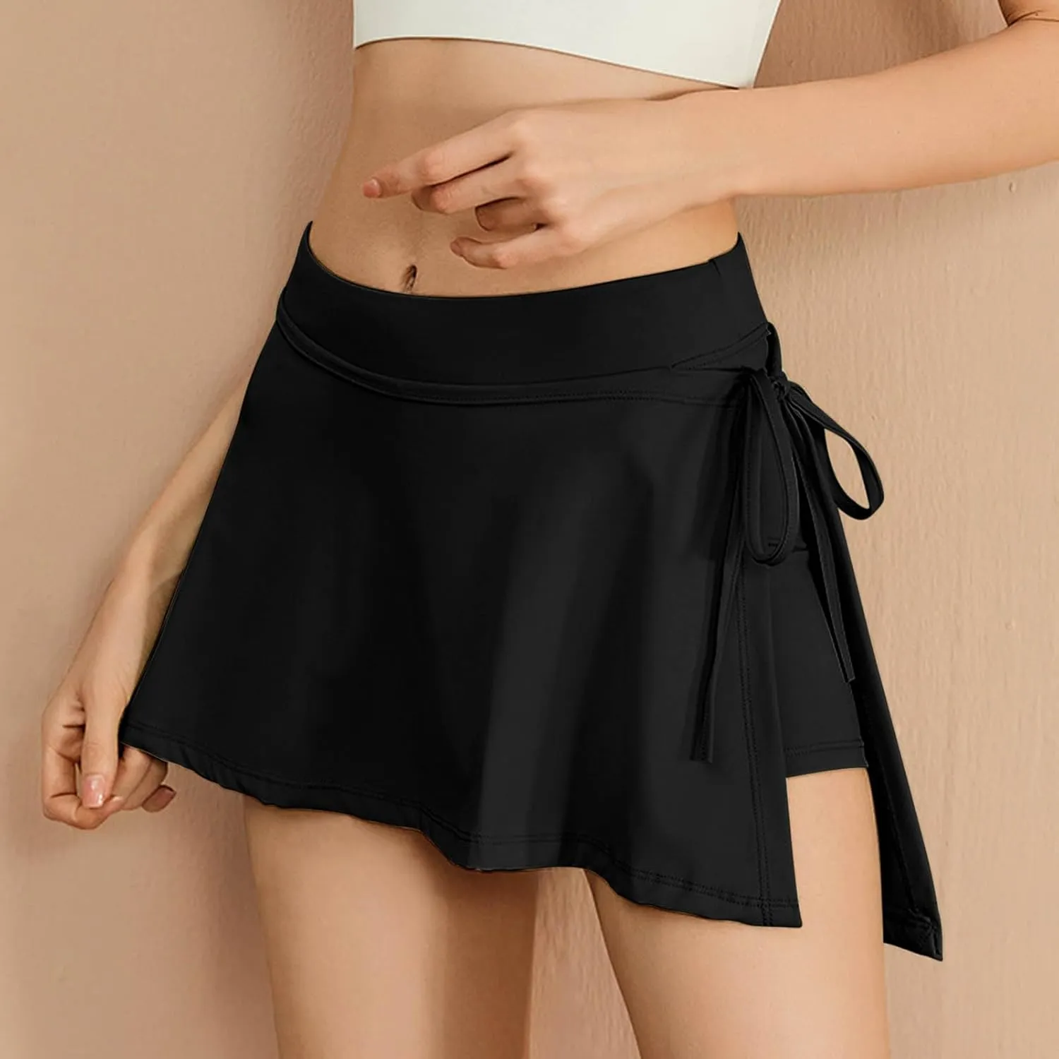 Golf Skirt for Women Trendy Workout High Waisted Athletic Cargo Shorts Side Drawstring Split Stretchy Sports Skort
