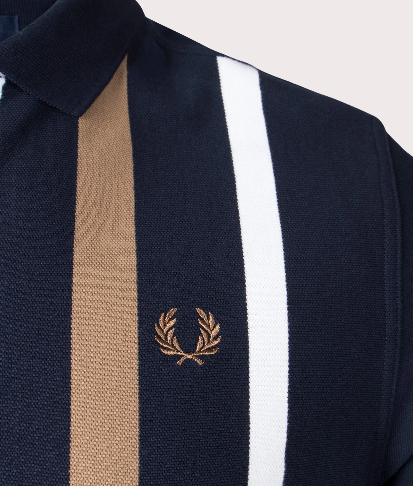 Gradient Stripe Long Sleeve Polo Shirt