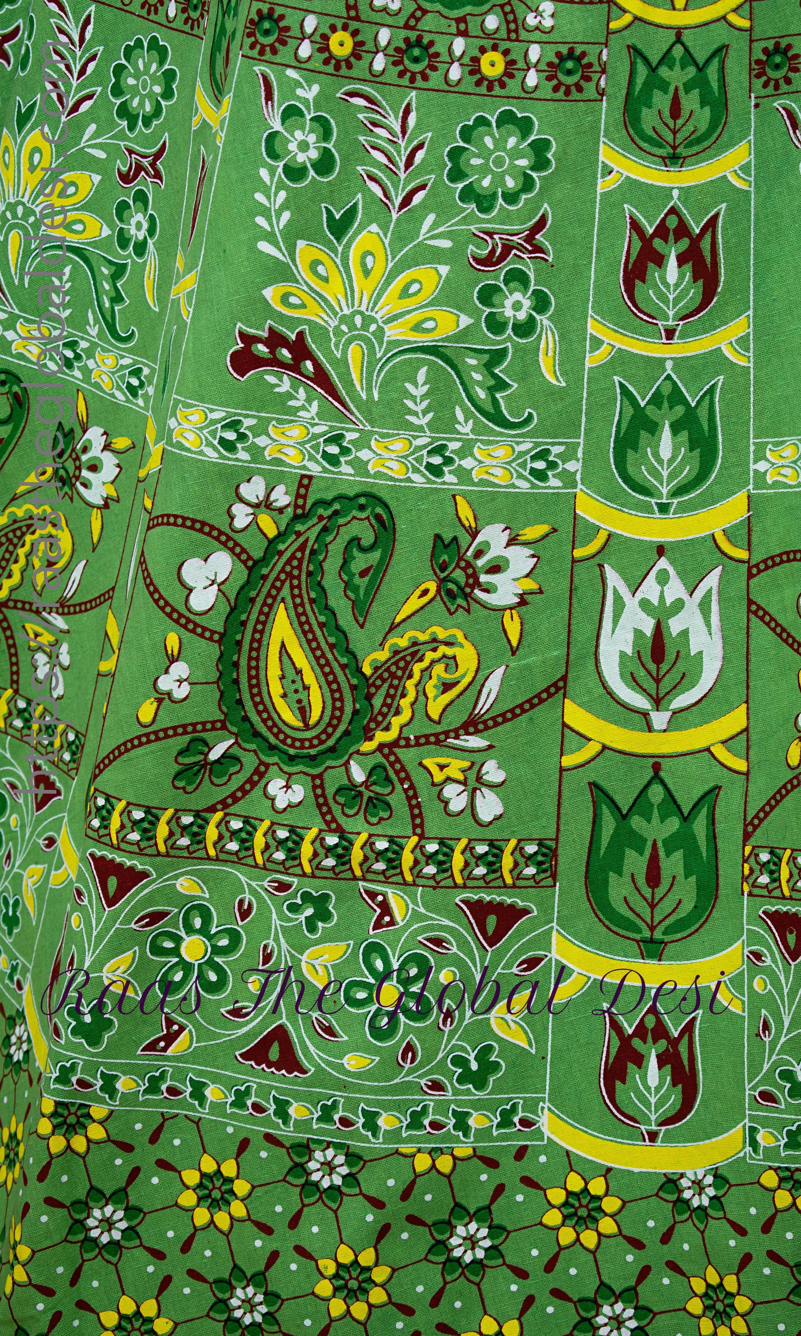 Green Heritage Printed Skirt