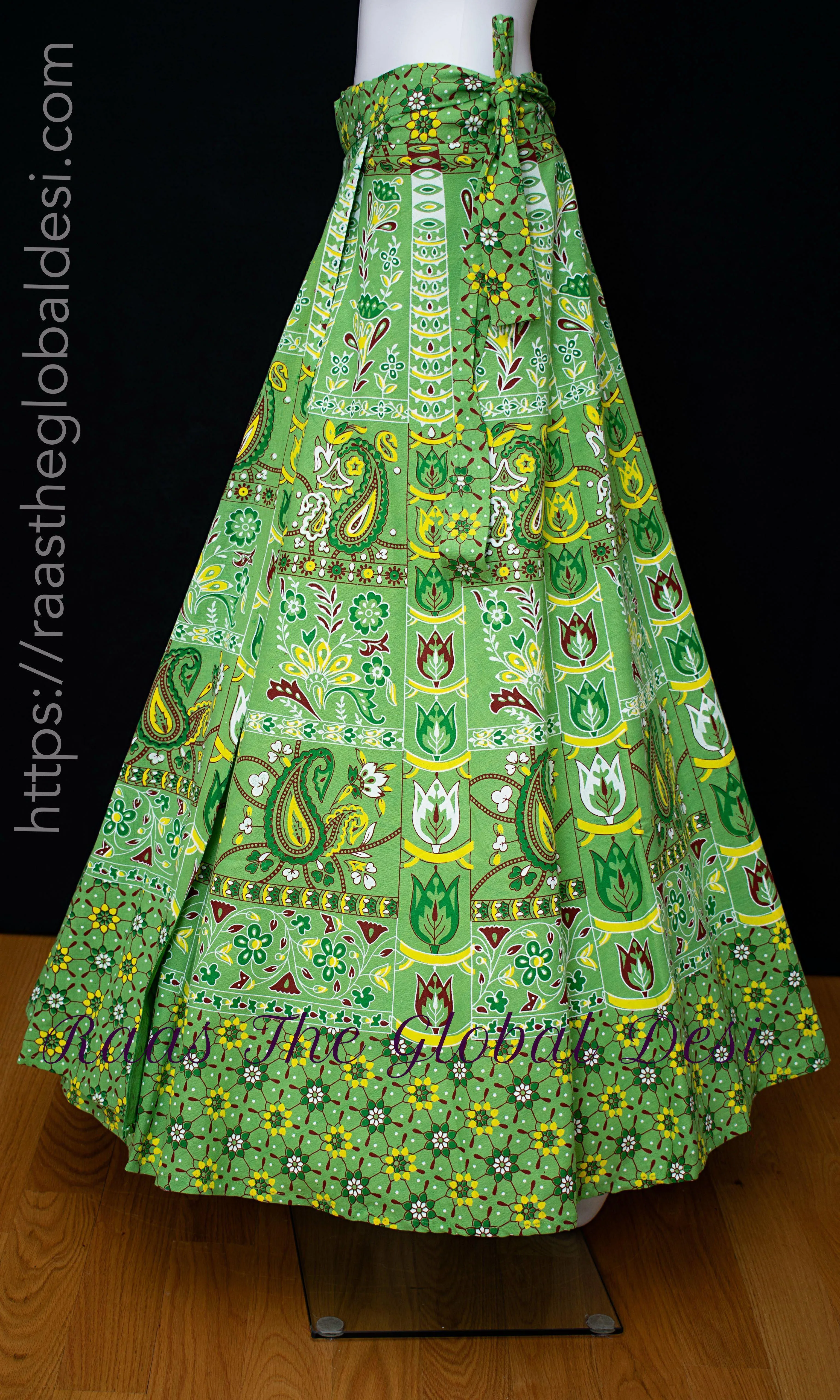Green Heritage Printed Skirt