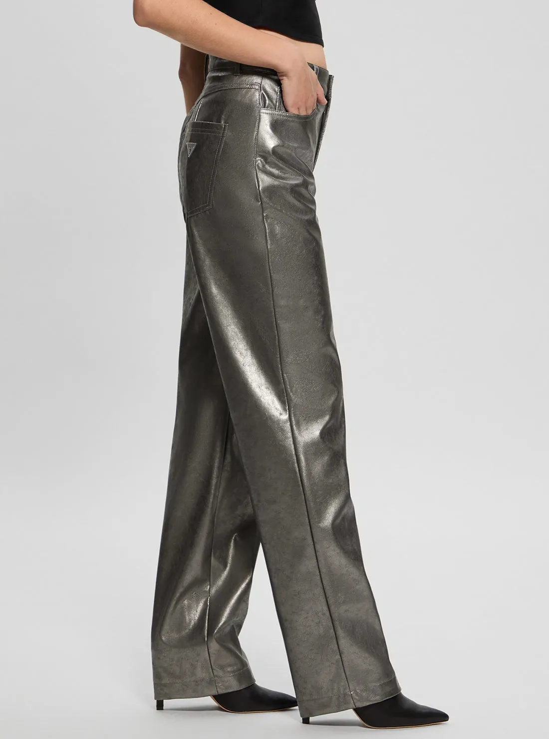 Grey Ambra Metallic Pants