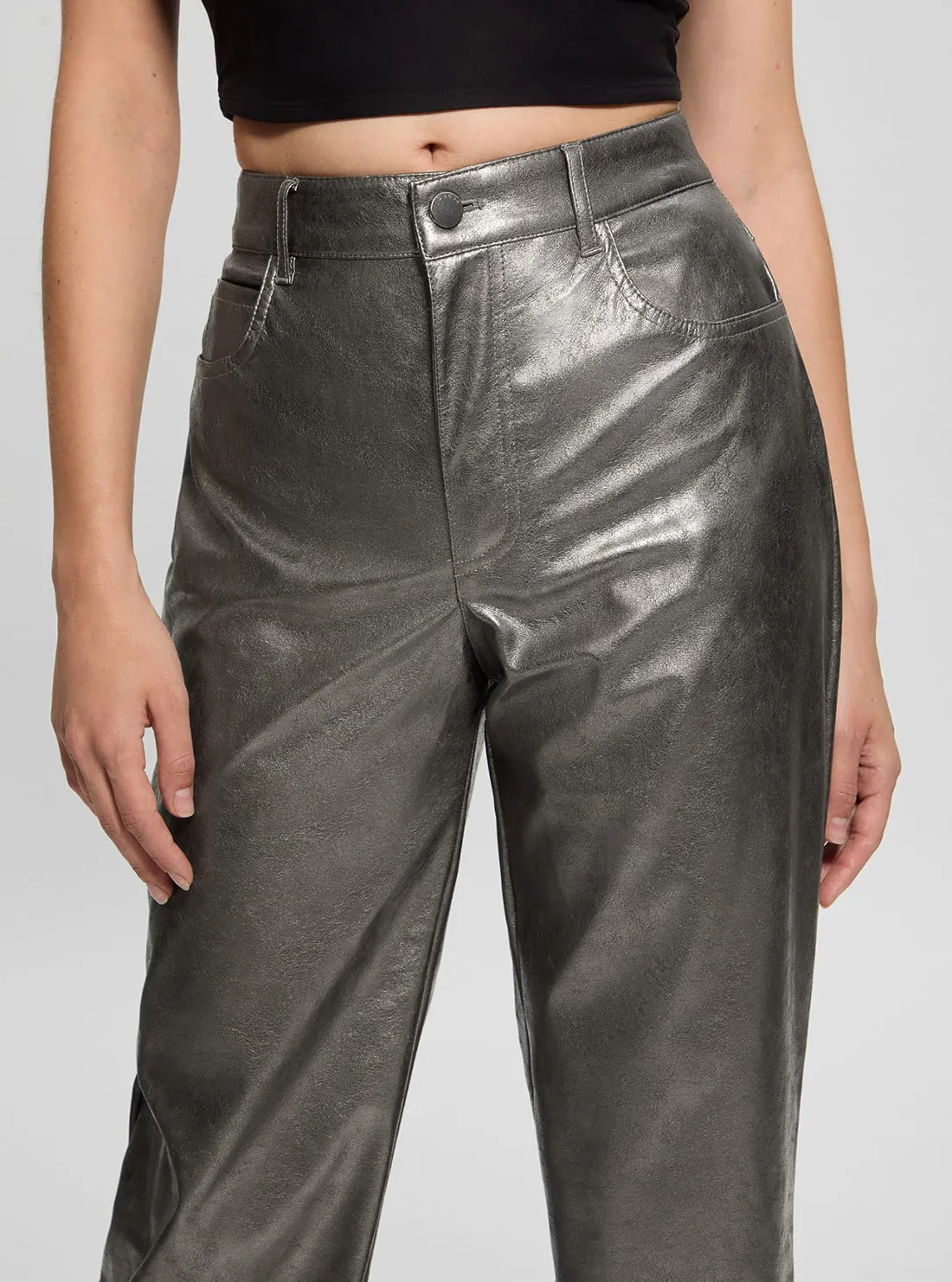 Grey Ambra Metallic Pants