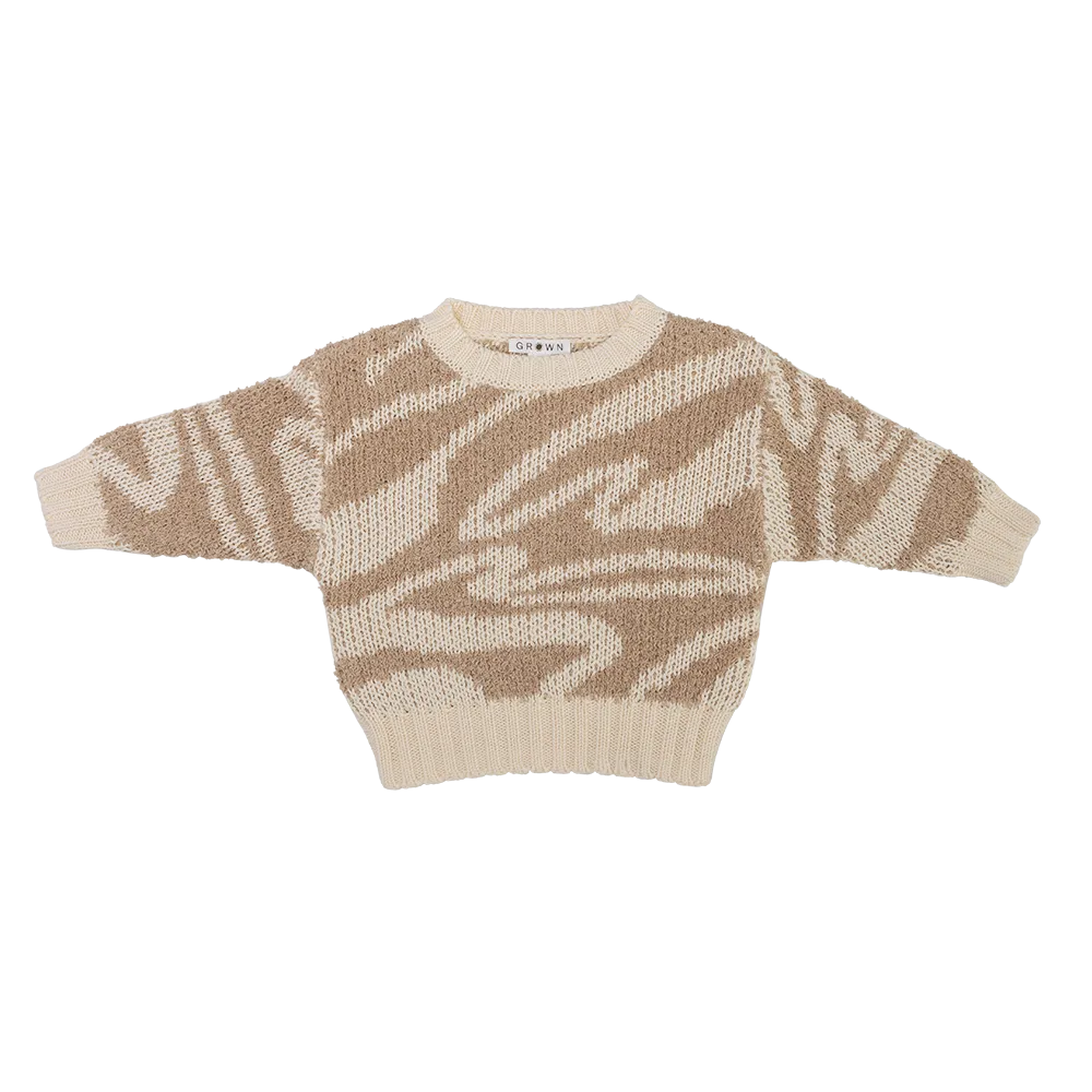 Grown Teddy Ripple Pull Over Stone