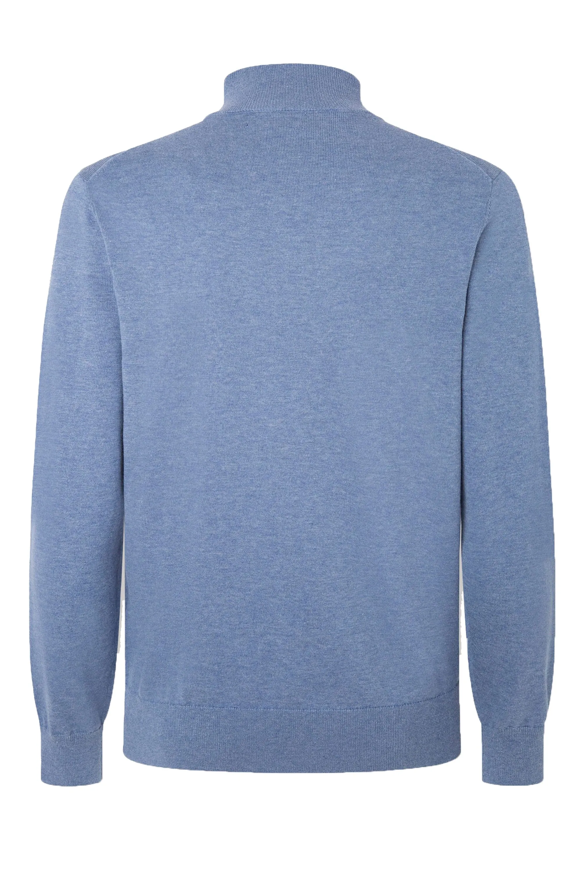 Hackett Cotton Silk Half Zip Knitwear Blue