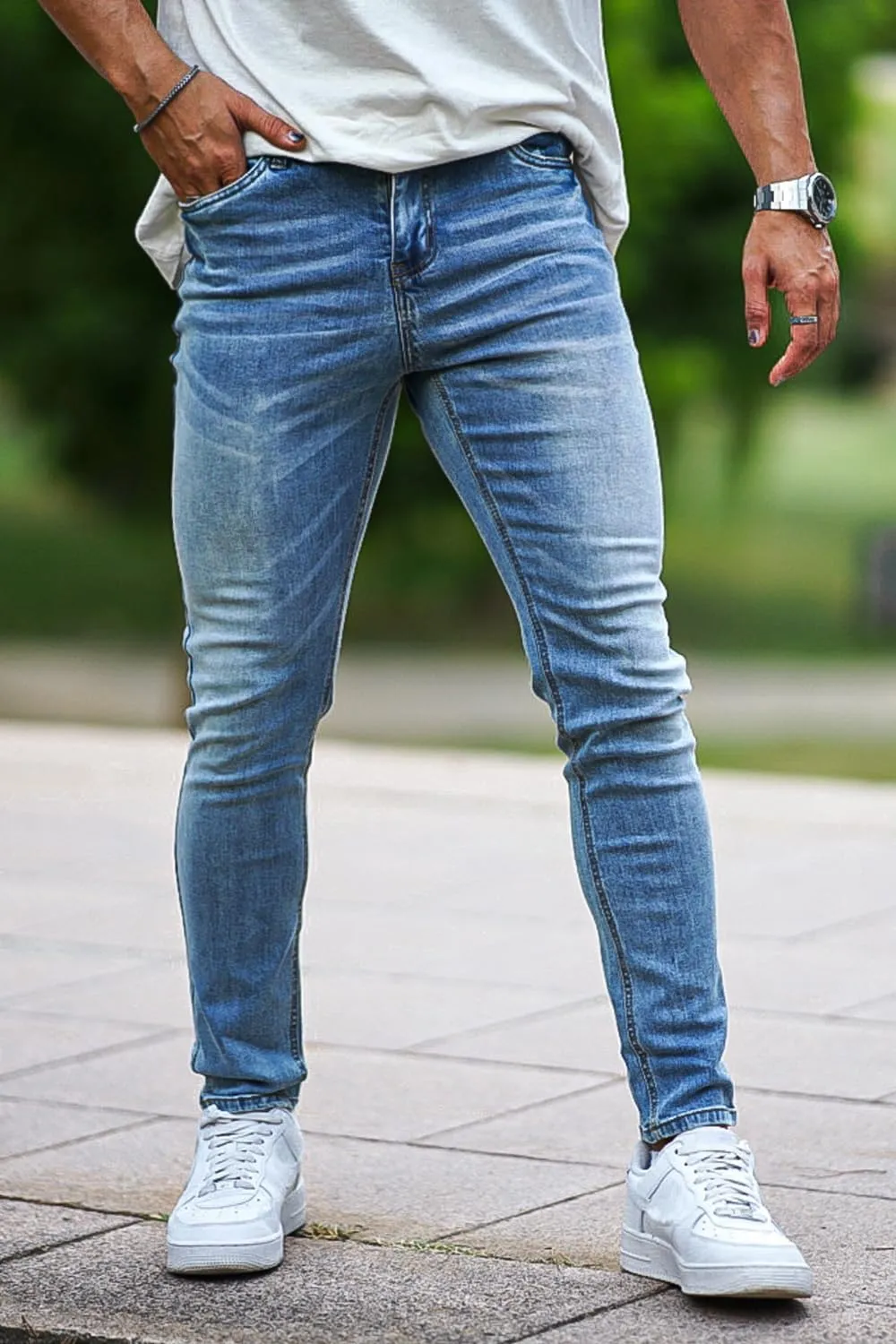 Heyfanee Mens Slim Fit Jeans Skinny Stretchy Denim Pants for Men