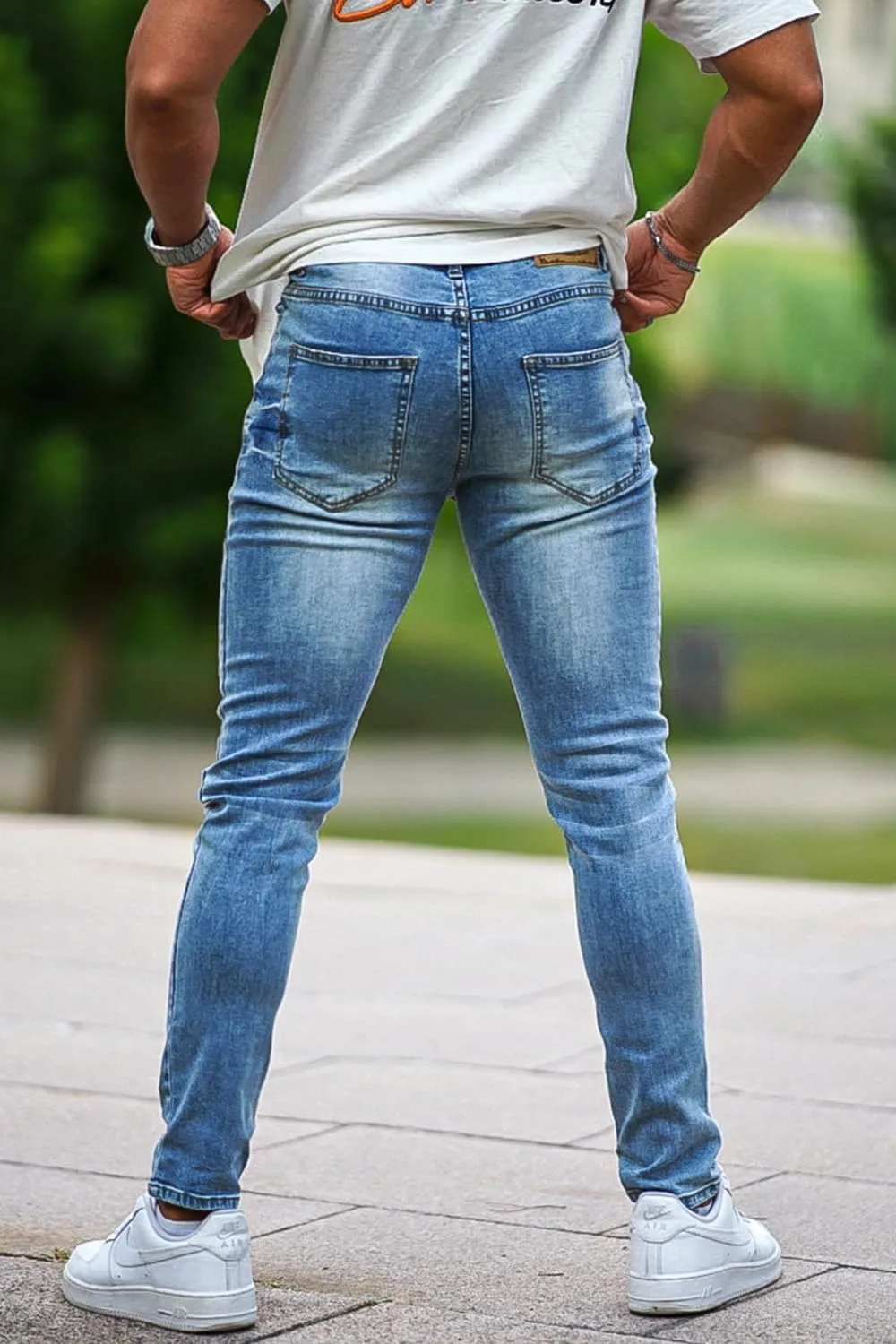 Heyfanee Mens Slim Fit Jeans Skinny Stretchy Denim Pants for Men