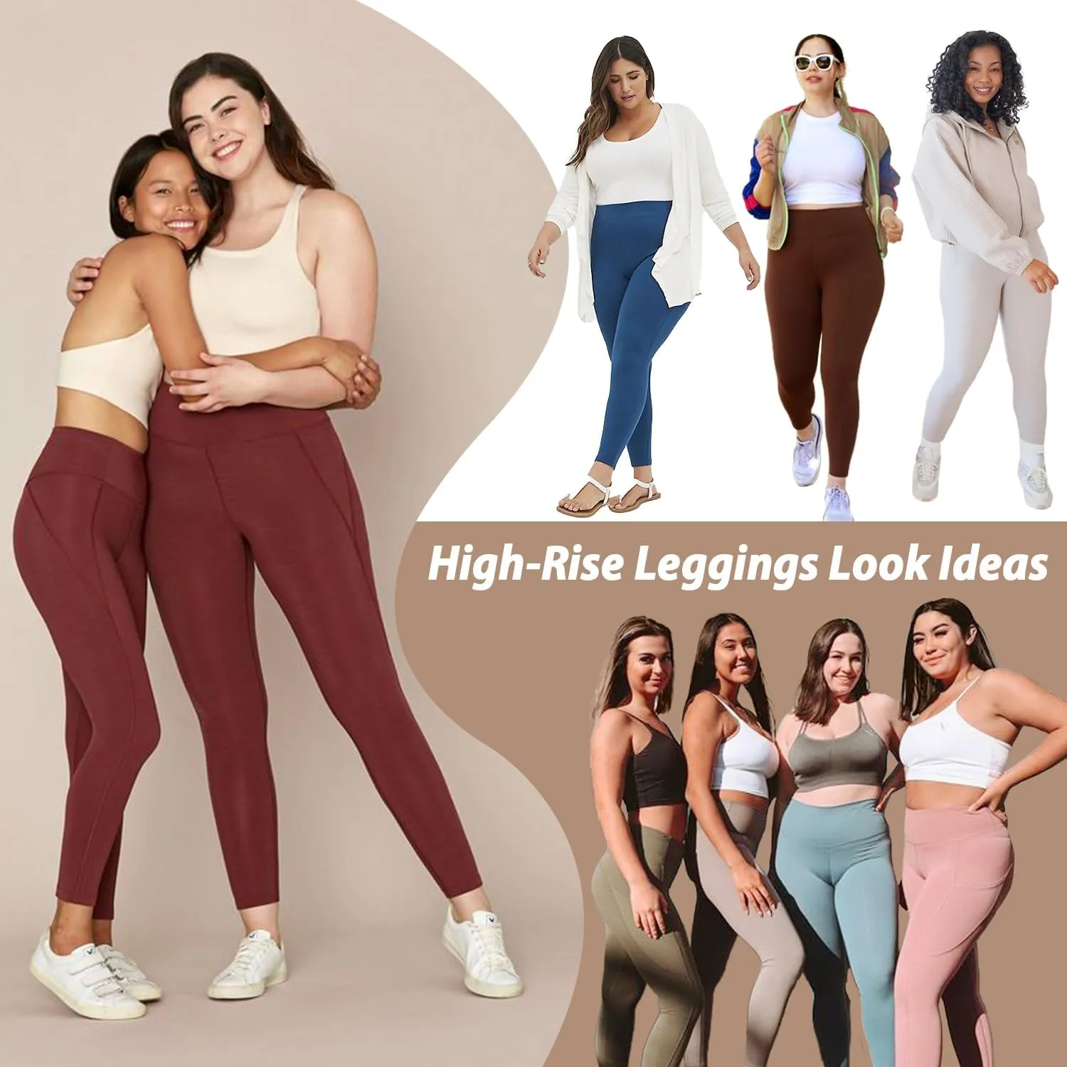 Hi Clasmix Plus Size Leggings for Women 1X-4X-High Waist Stretchy Soft Black Comfortable Workout Spandex Yoga Tights Pants
