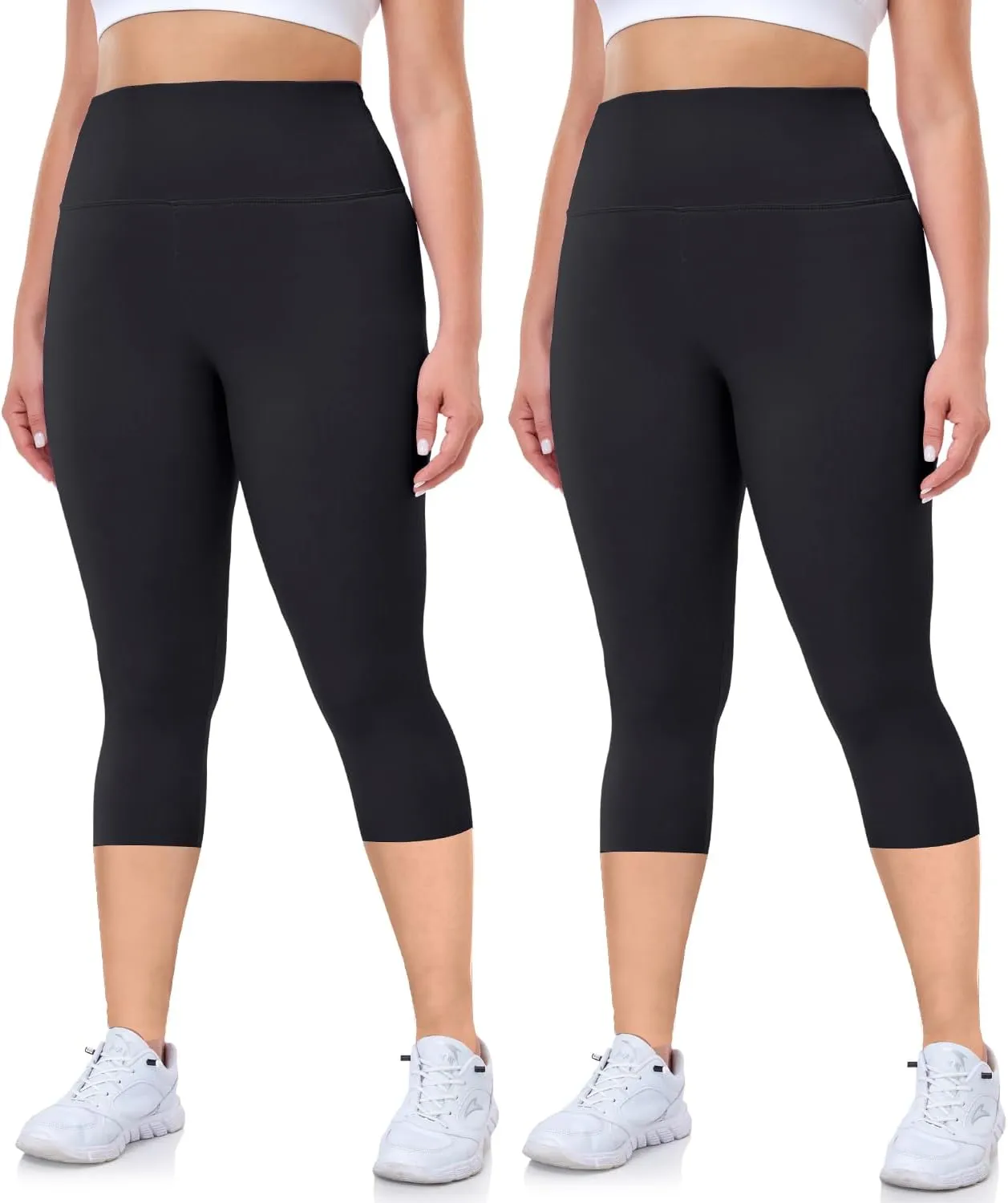 Hi Clasmix Plus Size Leggings for Women 1X-4X-High Waist Stretchy Soft Black Comfortable Workout Spandex Yoga Tights Pants
