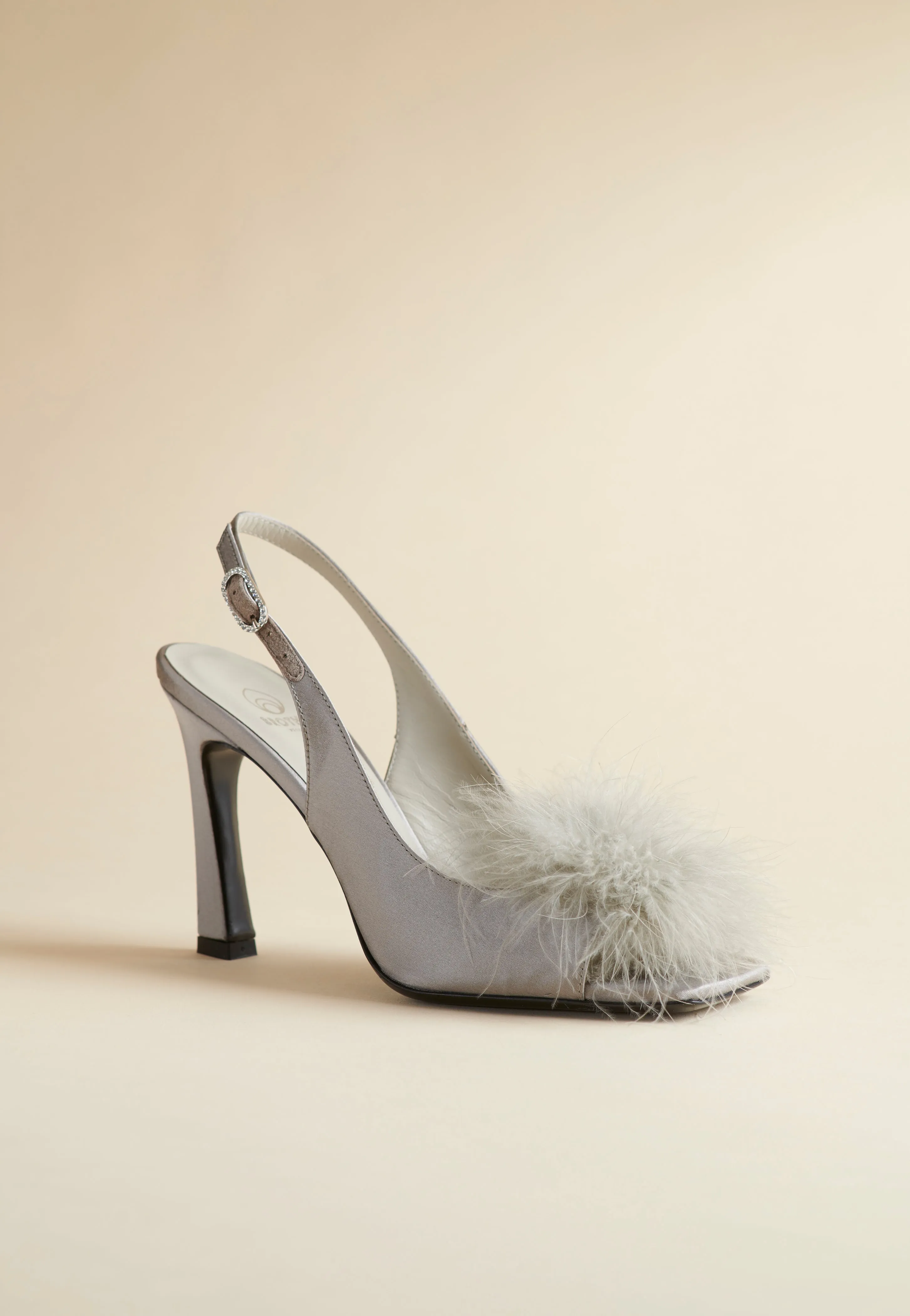 Holly Pump in Grey Satin