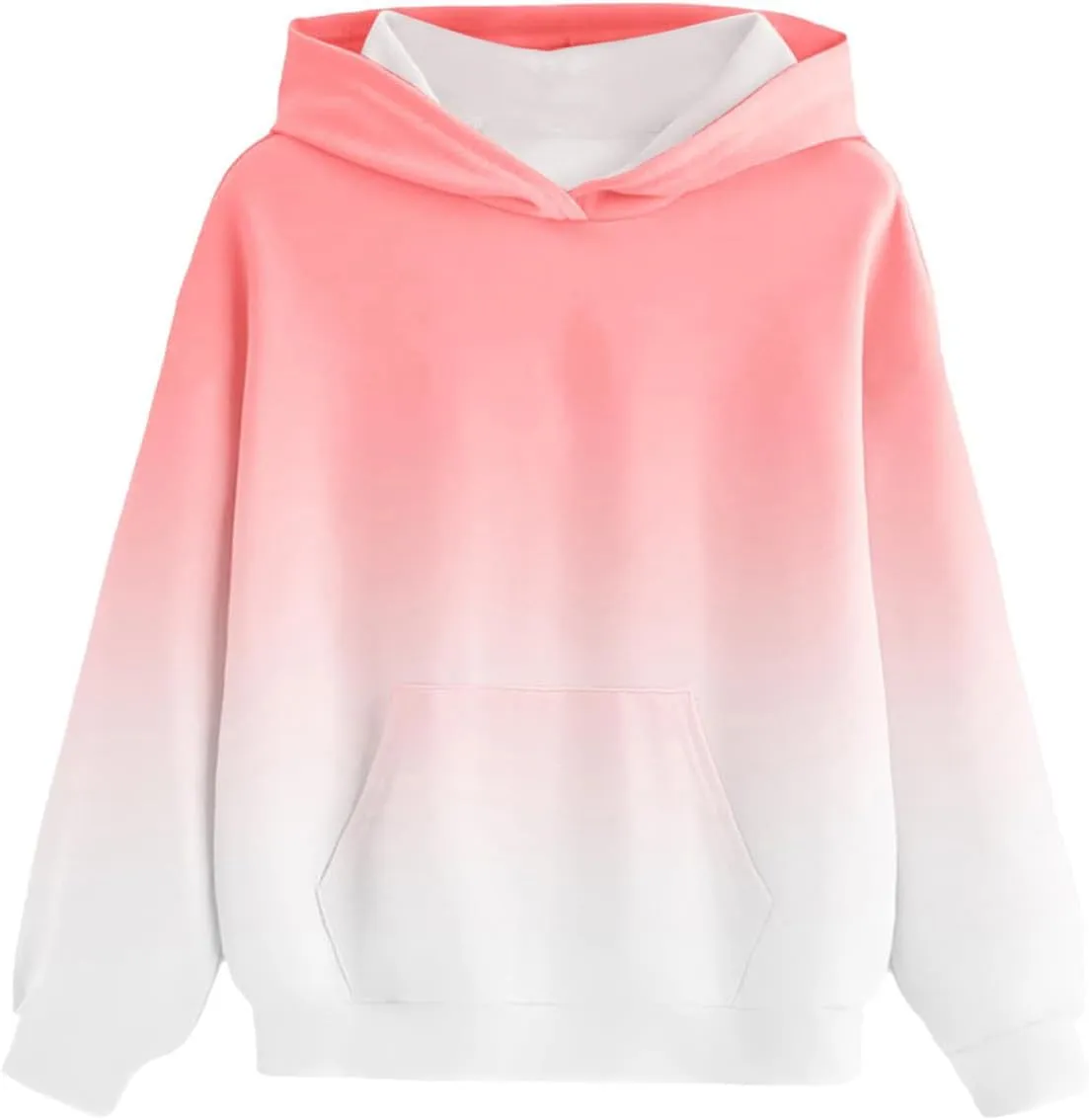 Hoodies for Teen Girls Long Sleeve Casual Fleece Soft Fall Sweatshirts Fashion Gradient Preppy Clothes 4-14 Years