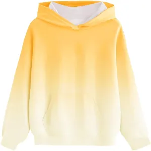 Hoodies for Teen Girls Long Sleeve Casual Fleece Soft Fall Sweatshirts Fashion Gradient Preppy Clothes 4-14 Years