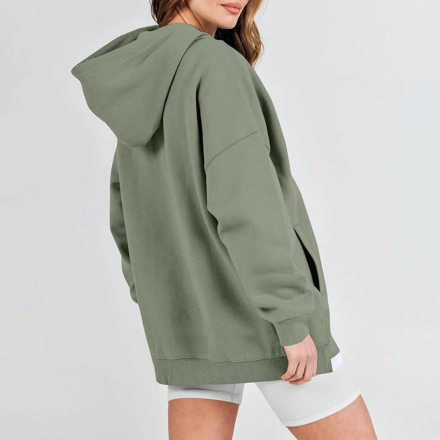 Hoodies for Women Oversized Sweatshirts Basic Hooded Neck Long Sleeve Shirts Lightweight Pullover Tops with Pocket