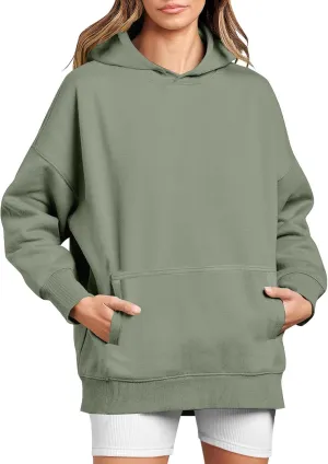 Hoodies for Women Oversized Sweatshirts Basic Hooded Neck Long Sleeve Shirts Lightweight Pullover Tops with Pocket