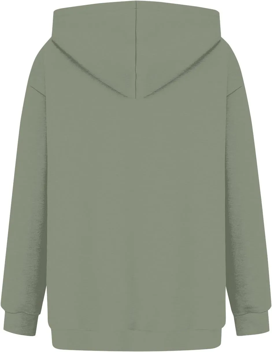 Hoodies for Women Oversized Sweatshirts Basic Hooded Neck Long Sleeve Shirts Lightweight Pullover Tops with Pocket