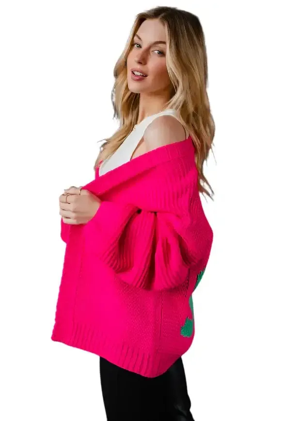 Hot Pink Ski Cardigan