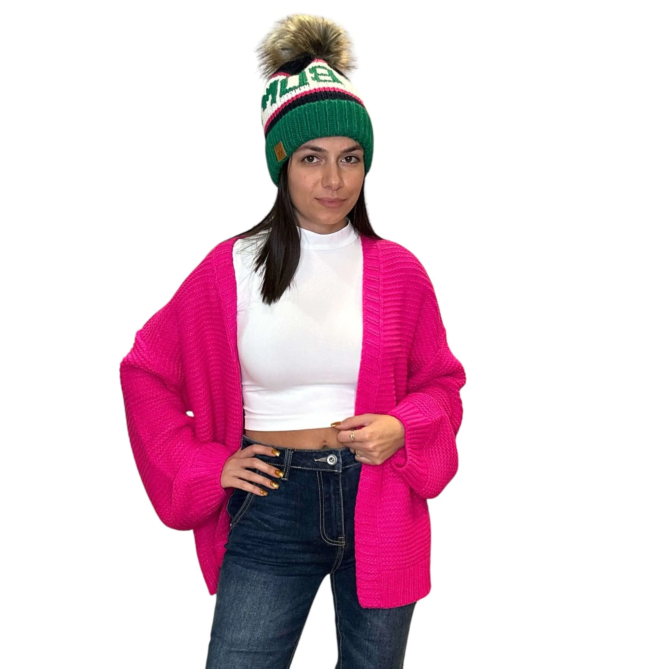 Hot Pink Ski Cardigan