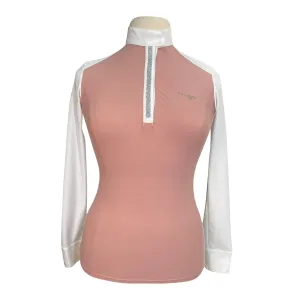 IAGO Long Sleeve Mesh Show Shirt in Dusty Rose - Women's Large