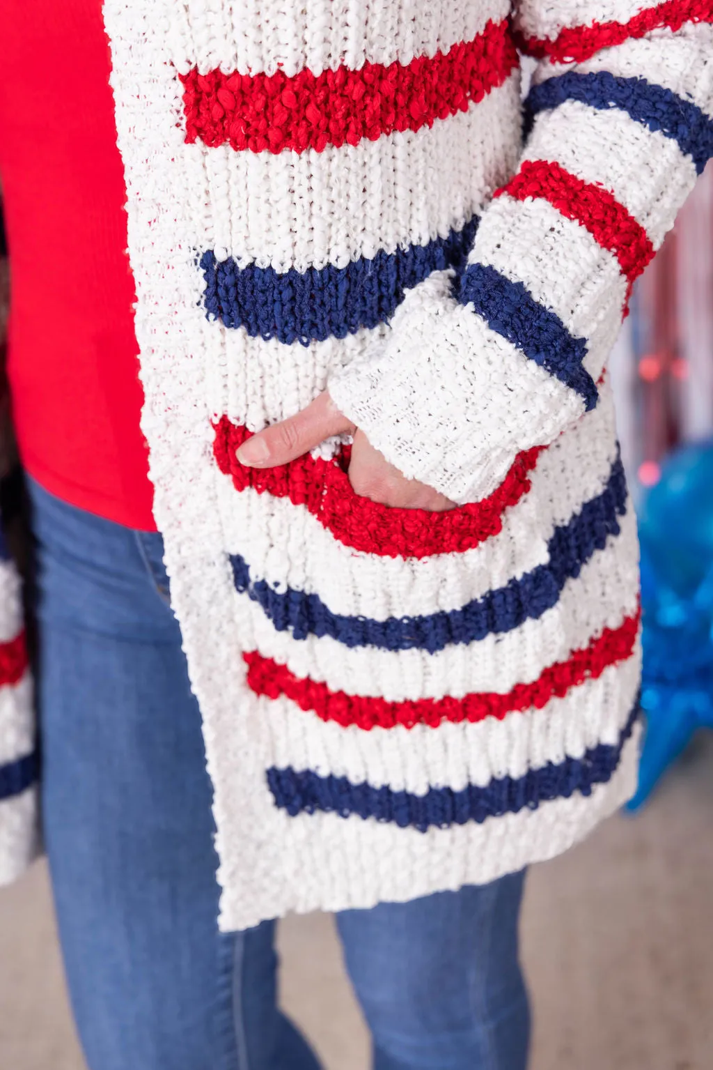 IN STOCK Stripe Cardigan - 4th of July