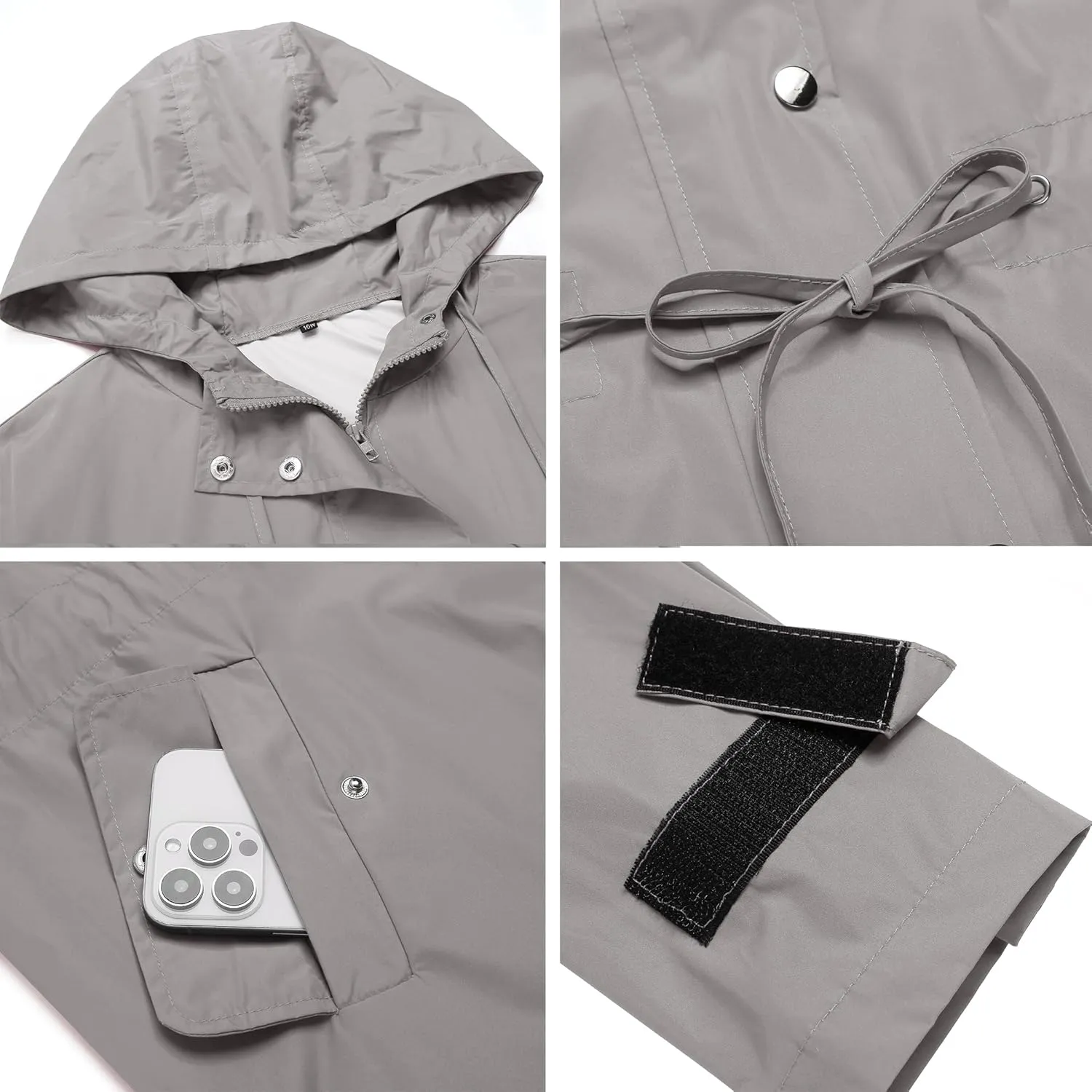 IN'VOLAND Plus Size Rain Jackets For Women Waterproof Rain Coats with Hood Lightweight Windbreaker Outdoor Trench Coat