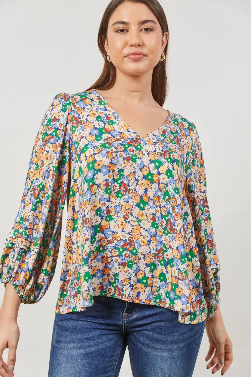 Isle Of Mine - Euphoria V Blouse - Meadow Bloom