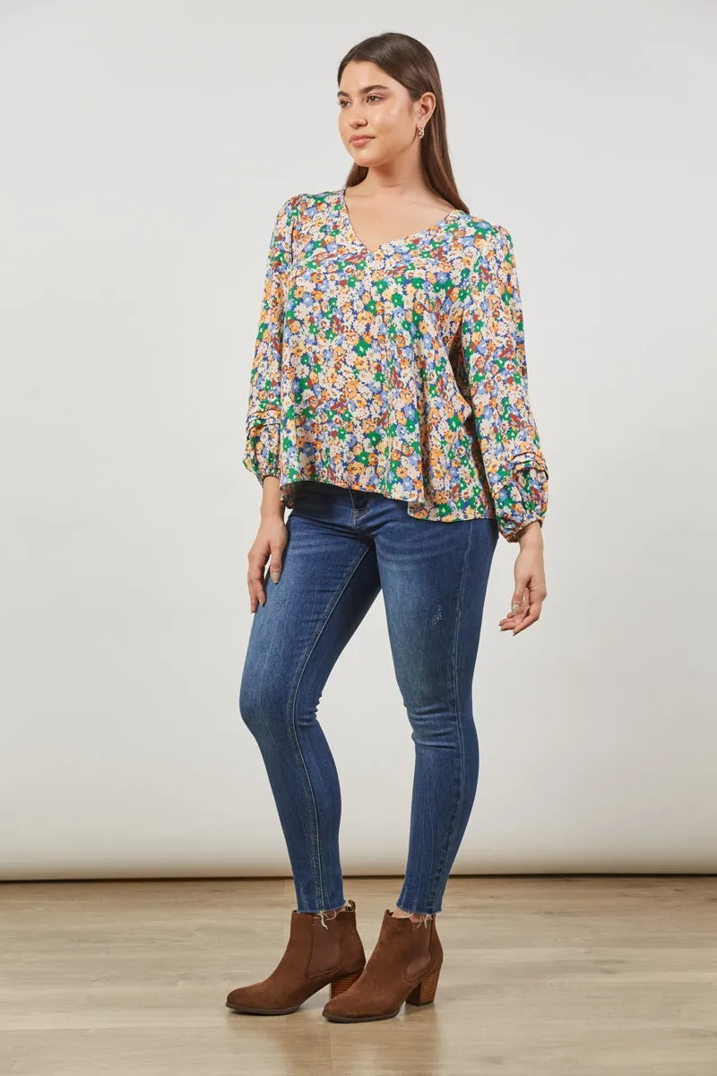 Isle Of Mine - Euphoria V Blouse - Meadow Bloom