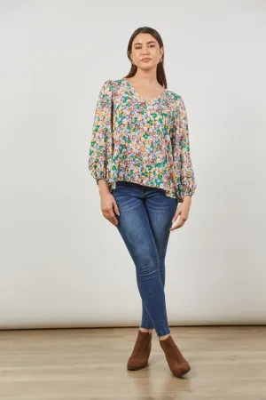 Isle Of Mine - Euphoria V Blouse - Meadow Bloom