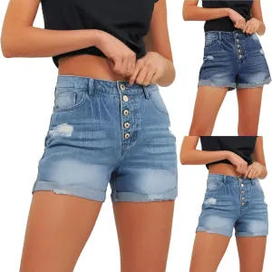 Jean Shorts for Women Ripped Denim Casual Shorts High Waist Distressed Summer Sexy Jeans Skinny Stretchy Short