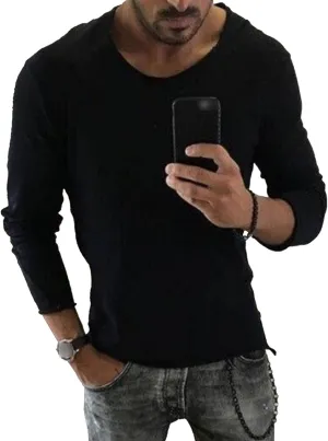 JEShifangjiusu Men Slim-Fit Long-Sleeve Henley Shirt Lightweight Soft Washed Cotton T-Shirt Stretch Fashion Casual Basic Tops