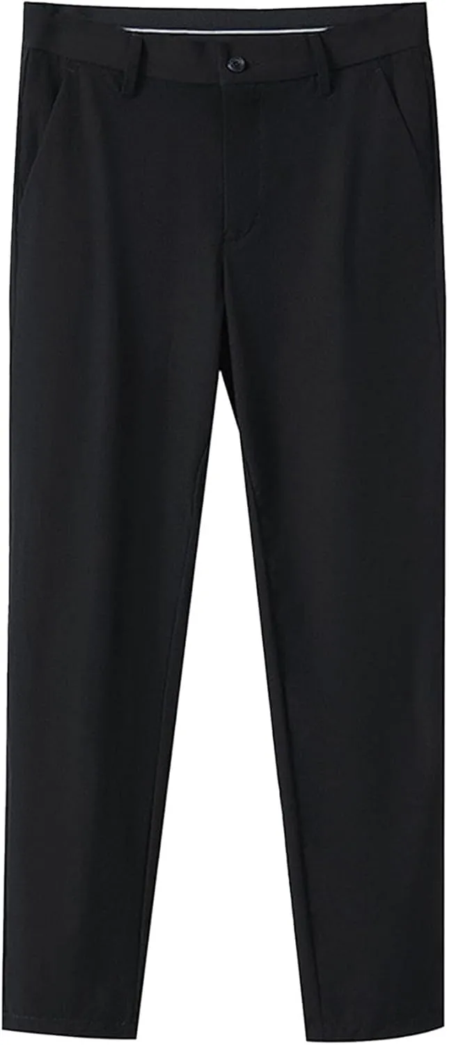 JEShifangjiusu Men'S Slim-Fit Wrinkle-Resistant Flat-Front Chino Pant Stretch Dress Pants Skinny Suit Pants With Pockets
