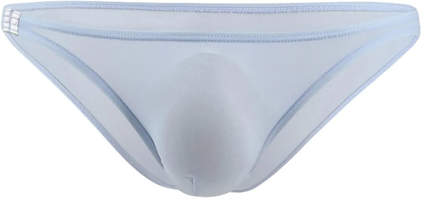 JEsilunmaMY Mens Ice Silk Thong Briefs Low Waist Bulge Pouch Bikini Underwear See Through Comfortable Underpants Swimwuit