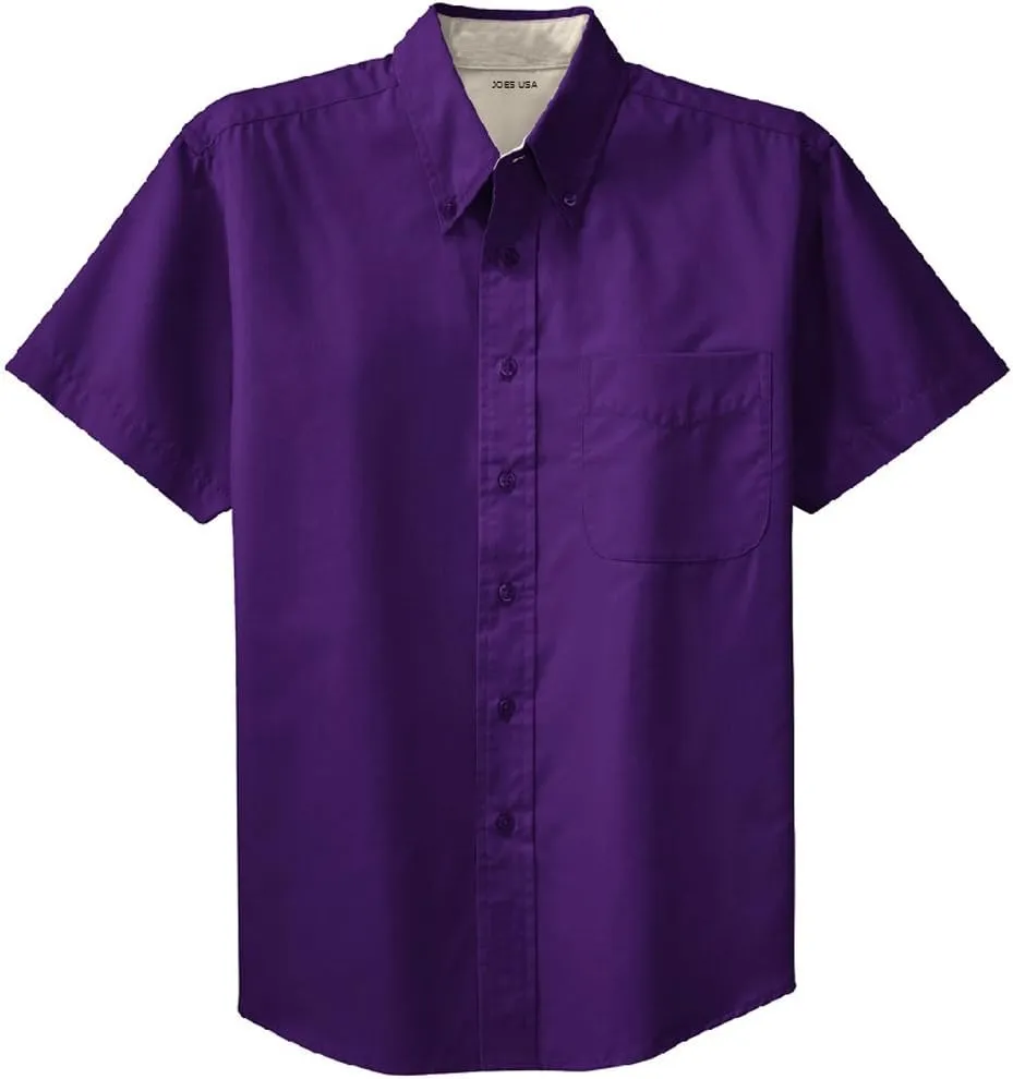 Joe's USA Men's Short Sleeve Wrinkle Resistant Easy Care Shirts in 21 Colors. Sizes XS-6XL