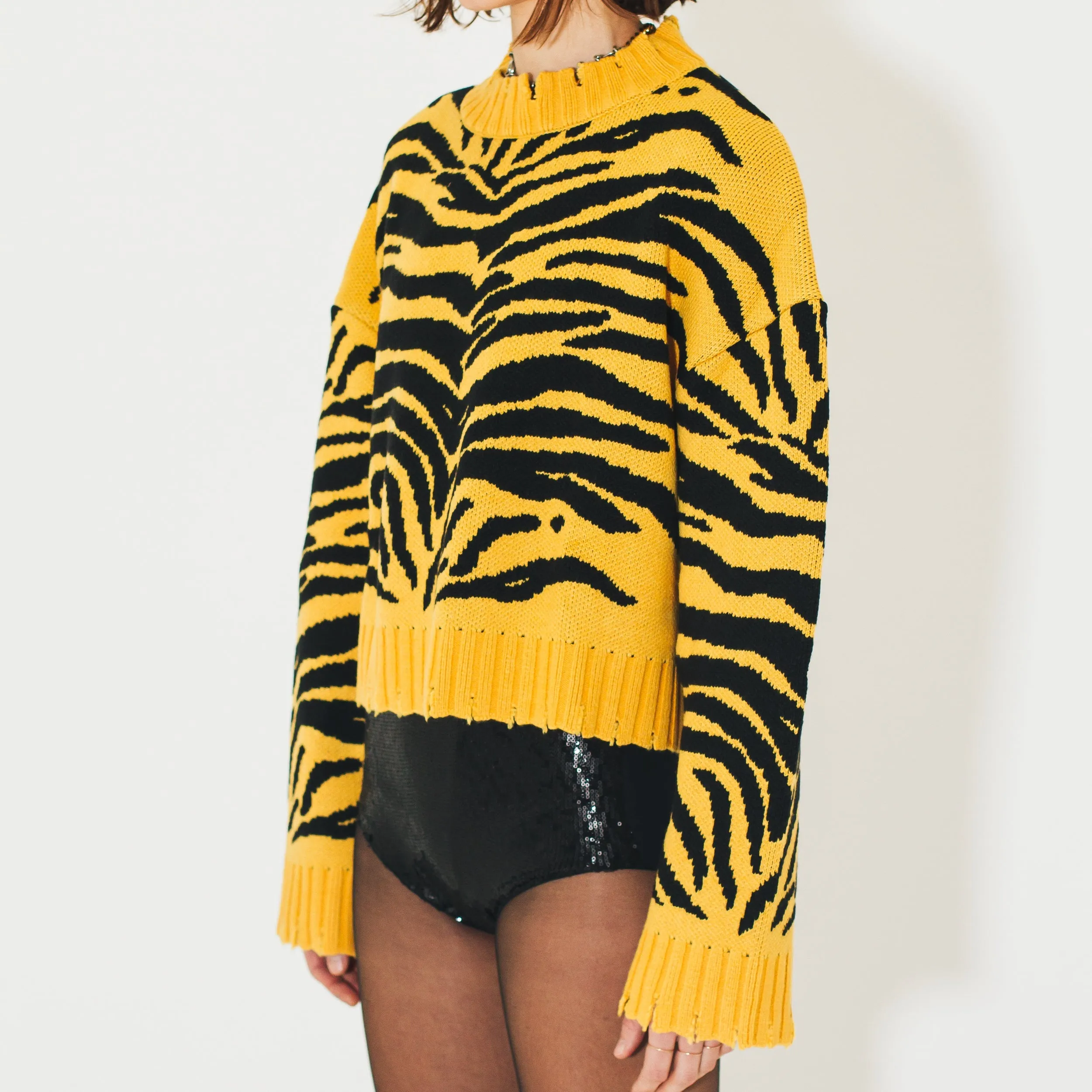 Joëlle Jacquard™ Distressed Sweater