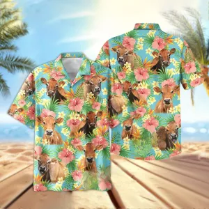 Joy Corners Jersey Tropical Plants Leaves 3D Hawaiian Shirt