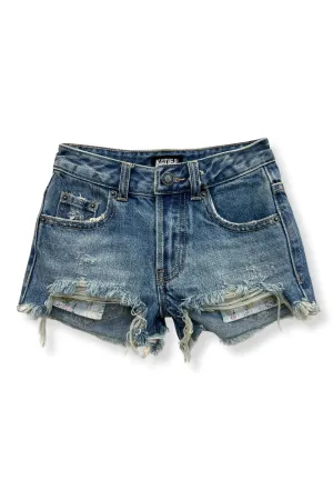 JUNIOR MALIBU DENIM SHORTS PRINTED POCKET