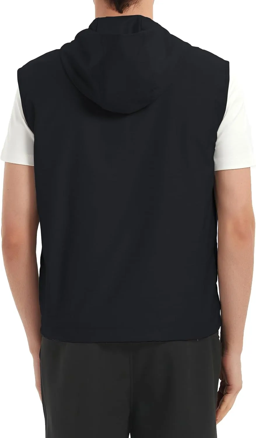 JYG Men's Lightweight Softshell Vest Casual Full Zip Hooded Sleeveless Jacket for Golf Travel Hiking Running 2025