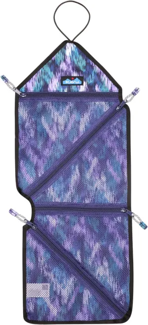KAVU Origami Packable Hanging Pouch with Elastic Cord Loop - Glacier Ikat