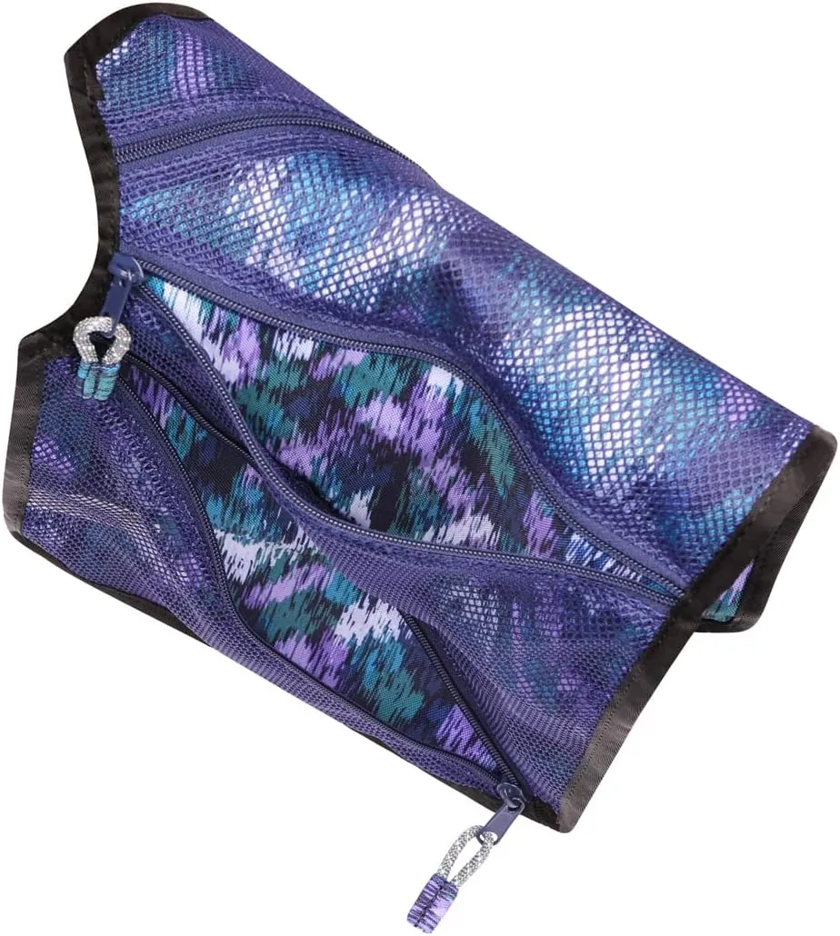 KAVU Origami Packable Hanging Pouch with Elastic Cord Loop - Glacier Ikat