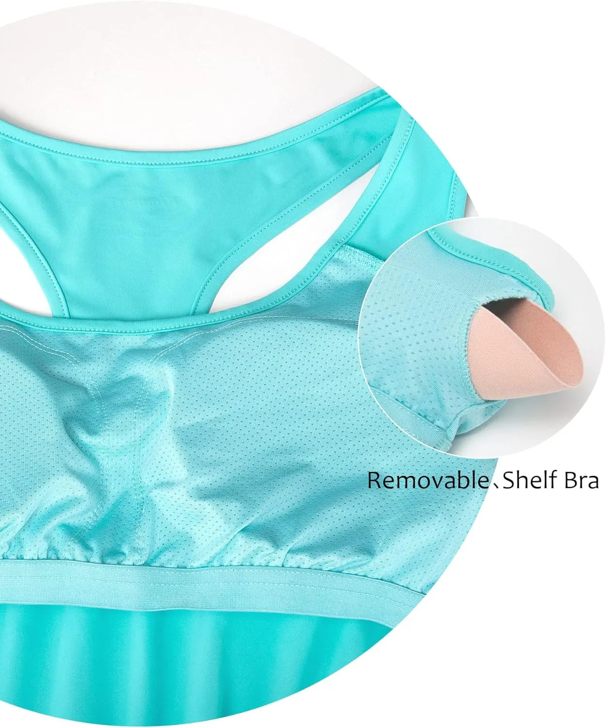Kimmery Workout Tank Tops for Women with Built in Bra Lightweight Athletic Racerback