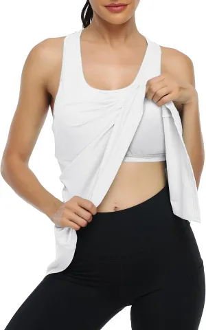 Kimmery Workout Tank Tops for Women with Built in Bra Lightweight Athletic Racerback