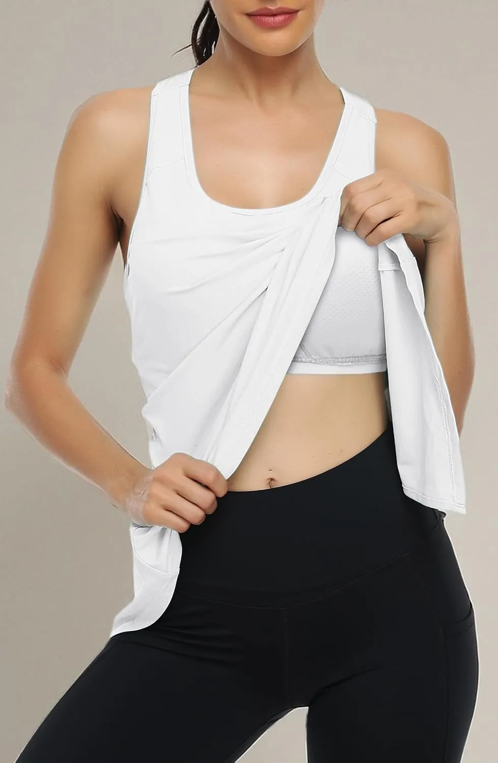Kimmery Workout Tank Tops for Women with Built in Bra Lightweight Athletic Racerback