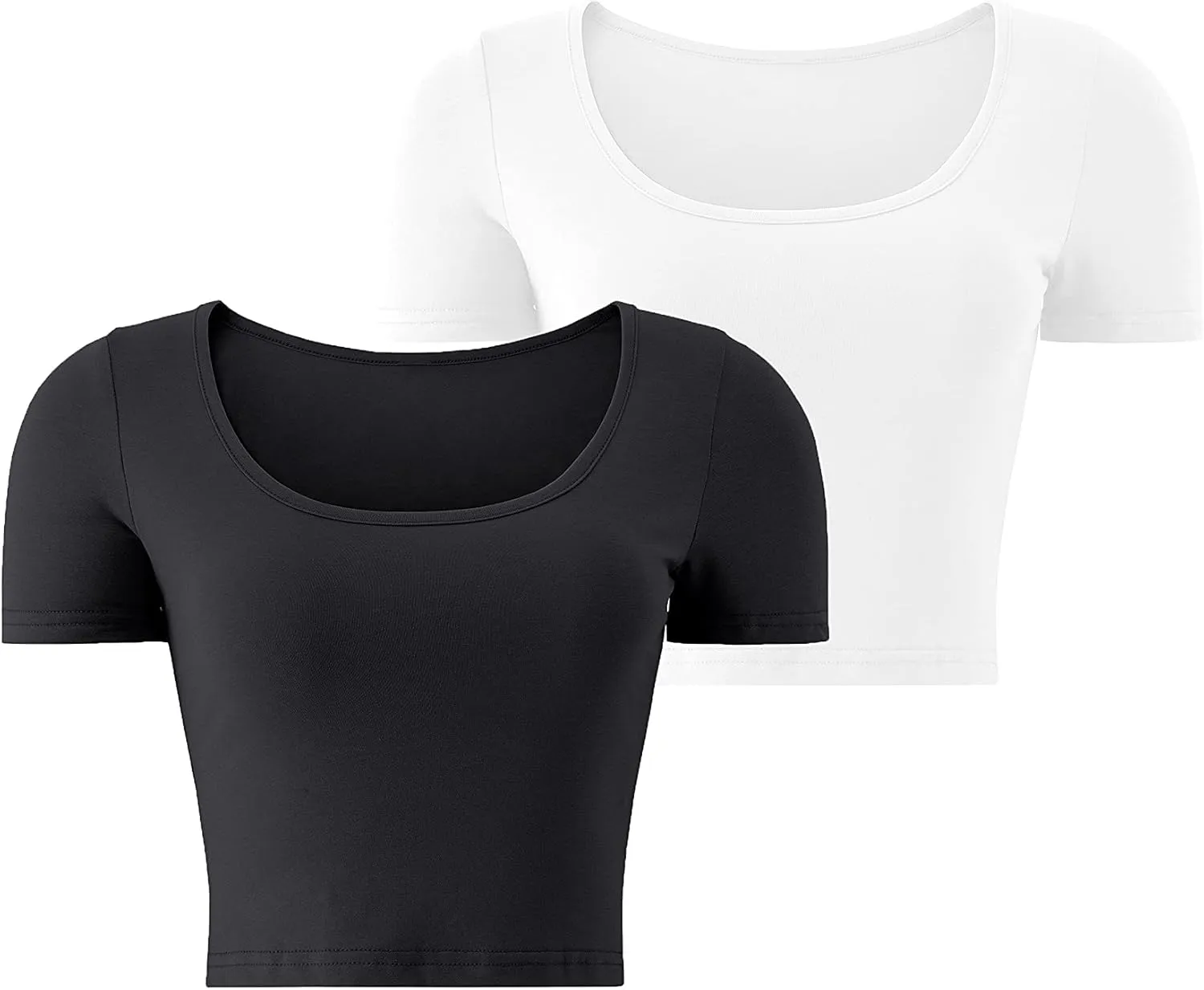 Kindcall Lightweight Crop Tops Slim Fit Stretchy Workout Shirts for Women