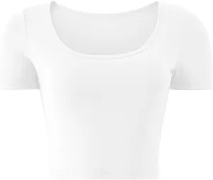 Kindcall Lightweight Crop Tops Slim Fit Stretchy Workout Shirts for Women