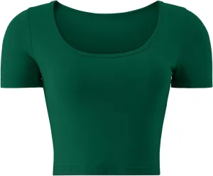 Kindcall Lightweight Crop Tops Slim Fit Stretchy Workout Shirts for Women