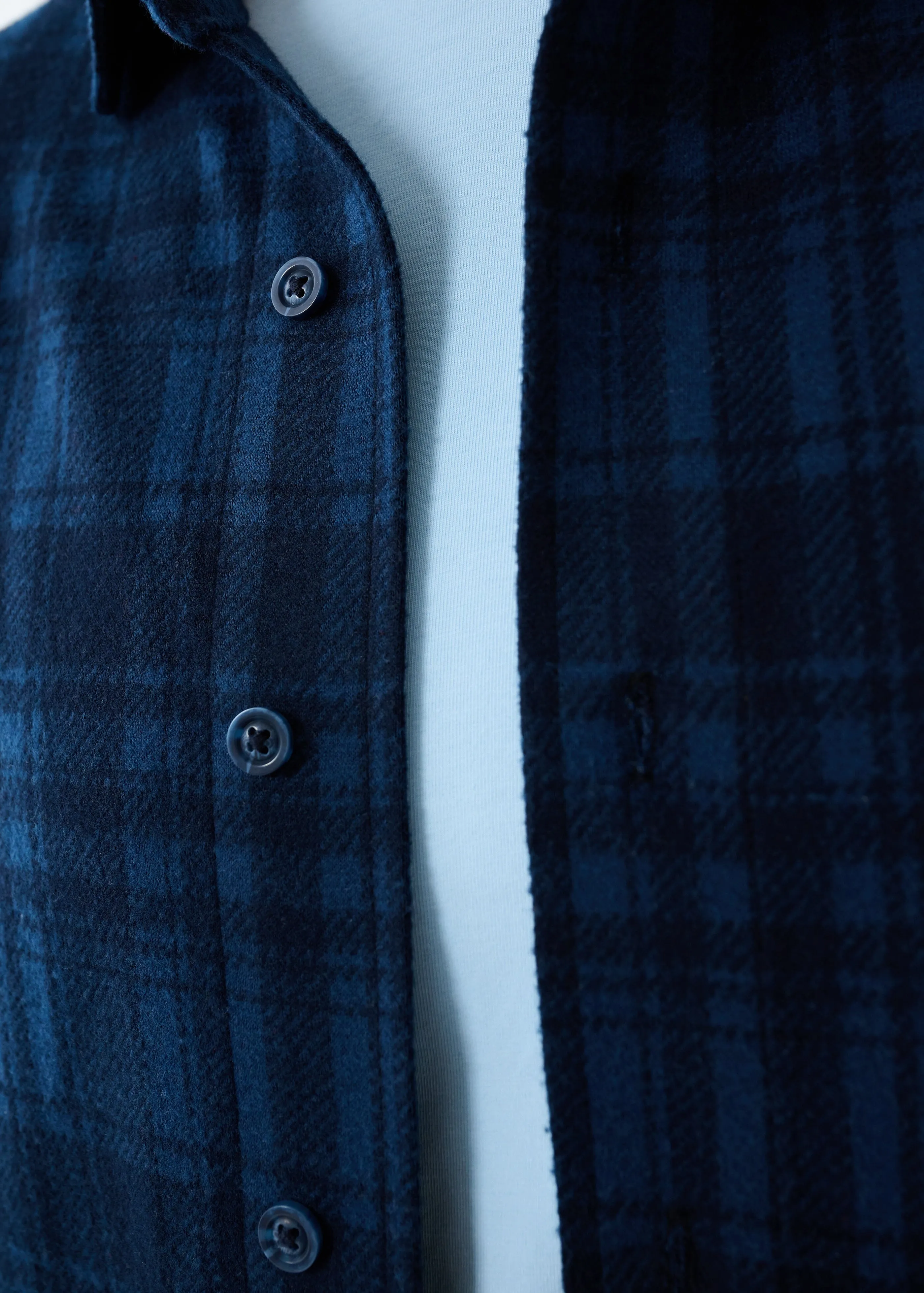 Knit Stretch Flannel Shirt | Blue Plaid