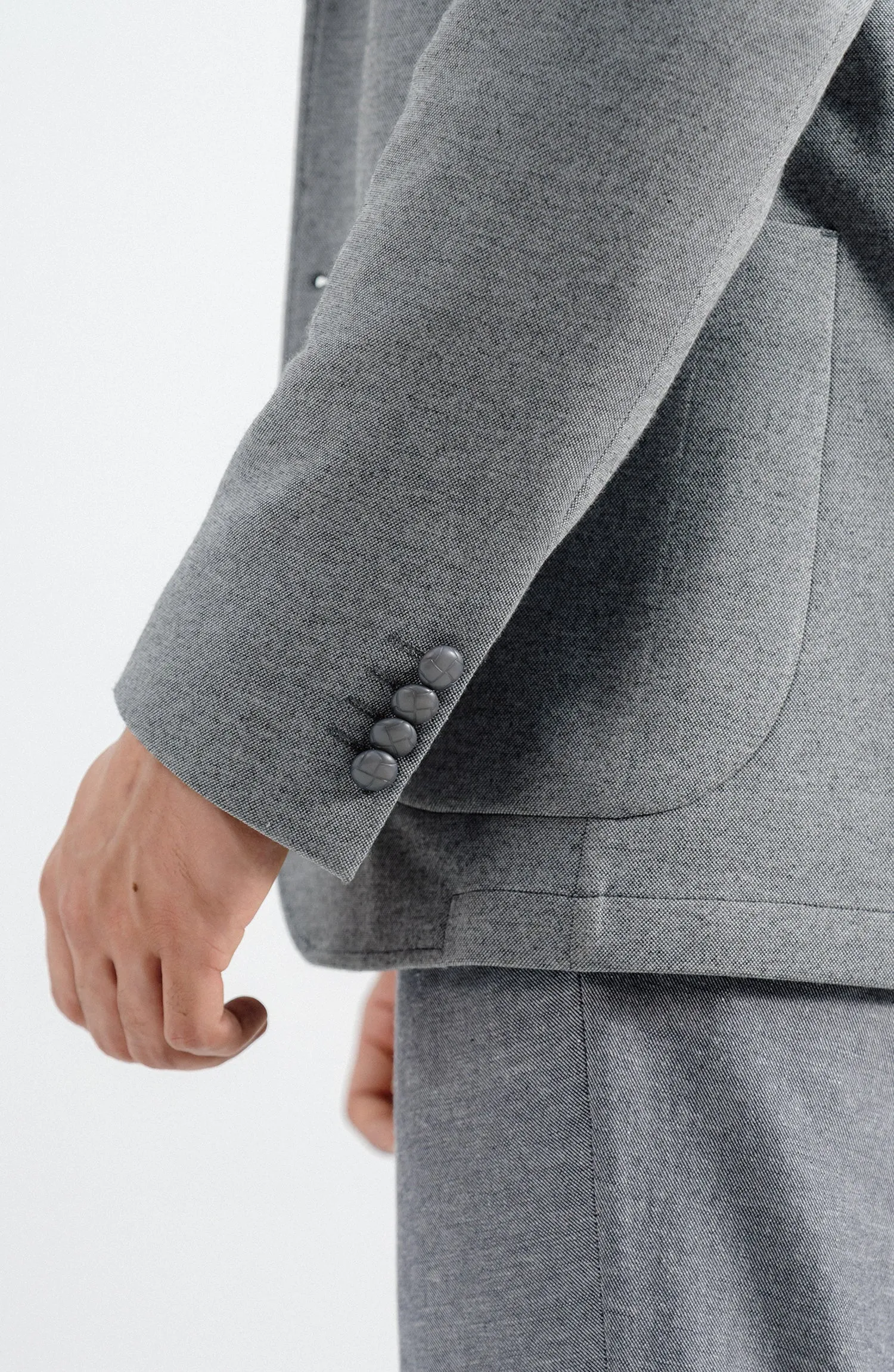 KNITTED BLAZER -  GREY