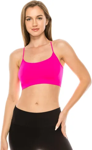 Kurve American Made Basic Crop Tank Top Bra Cami, UV Protective Fabric UPF 50  (Made with Love in The USA)