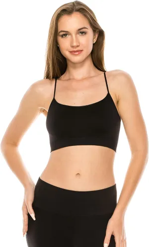 Kurve American Made Basic Crop Tank Top Bra Cami, UV Protective Fabric UPF 50  (Made with Love in The USA)