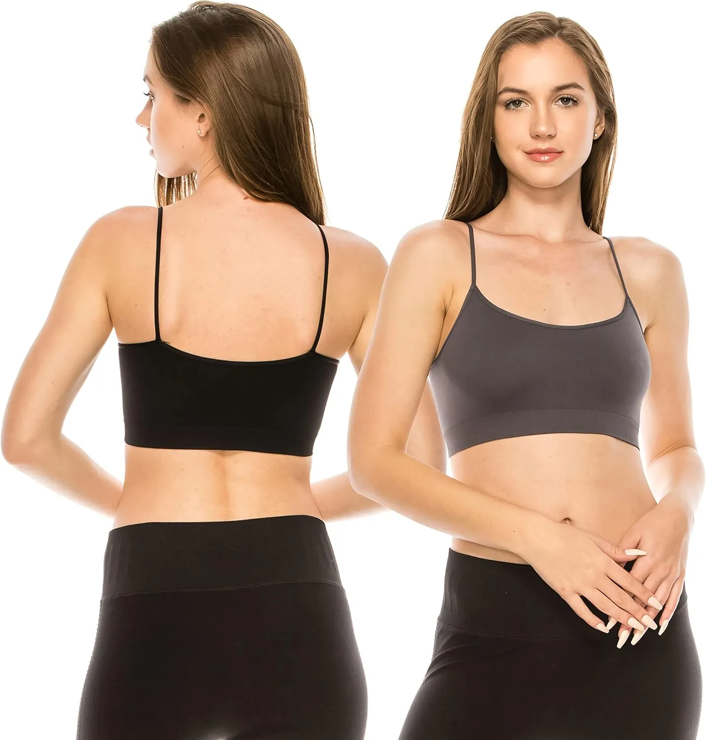 Kurve American Made Basic Crop Tank Top Bra Cami, UV Protective Fabric UPF 50  (Made with Love in The USA)