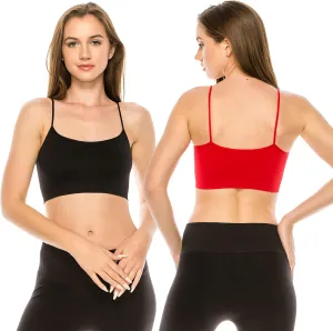Kurve American Made Basic Crop Tank Top Bra Cami, UV Protective Fabric UPF 50  (Made with Love in The USA)